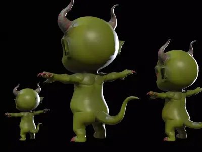 ChibiDemon3Pack1 Low-poly 3D model