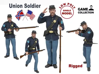 Union Soldier Low-poly 3D model