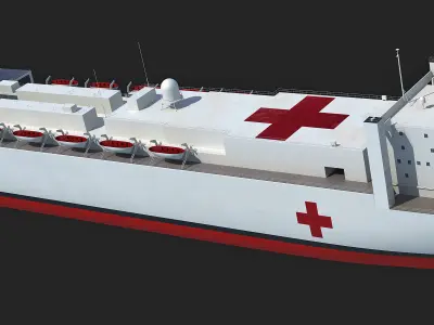 Set of 7 US Navy Ships 3D model