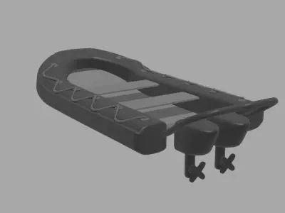 Dinghy boat Low-poly 3D model