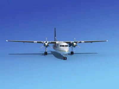 Fokker 50 Devonair 3D model