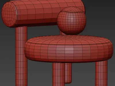 Modern Low Chair Gropius CS1 in Boucle Fabric by NOOM 3D model