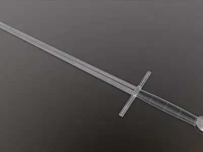 Templar Sword Low-poly 3D model