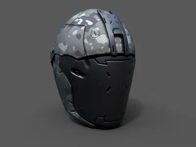 Helmet military Scifi low poly 3s model  Low-poly 3D model