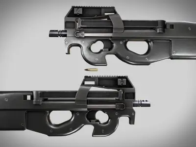AAA P90 Game Ready PBR Low-poly 3D model
