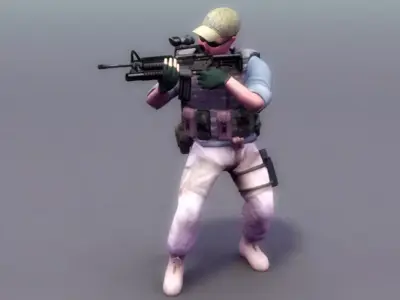 PMC Operator Mercenary Low-poly 3D model