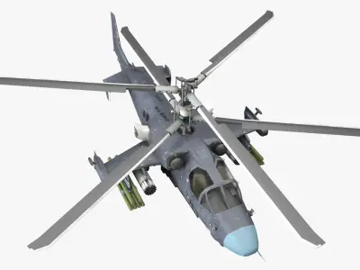 Attack Helicopter KA52 Black Shark Hokum Low-poly 3D model