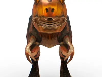 Lowpoly Cartoon Character Dino Strut Low-poly 3D model