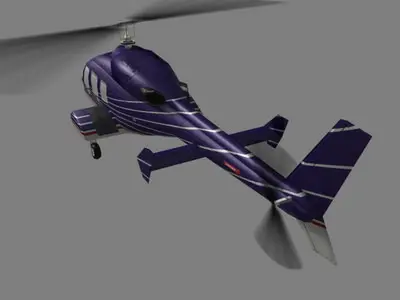 Bell 222 V2 Helicopter Low-poly 3D model