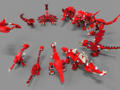 Lego Dinosaurs pack 3D model