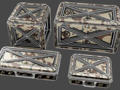 Case sci-fi Low-poly 3D model