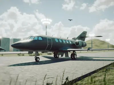 Dassault Falcon 20 - ELINT or ECM aircraft - the MYSTIC Low-poly 3D model