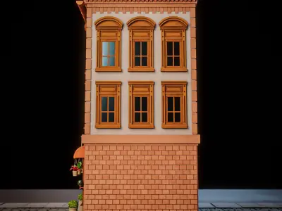 LOWPOLY CITY BUILDING STYLIZE 5 Low-poly 3D model