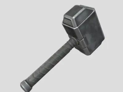 Thors Hammer 3D Model PBR Textured Game Ready Prop Low-poly 3D model