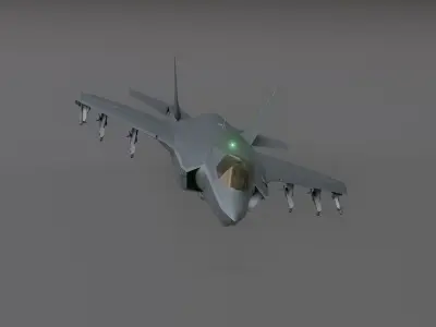 F35 -Bomber Fighter Jet Low-poly 3D model