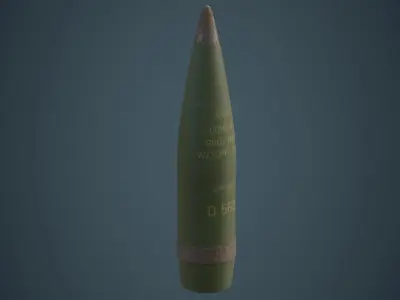 Artillery Projectile 1B Low-poly 3D model
