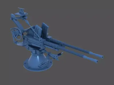 Type 93 Shiki Twin gun - Commercial license - 1-100 scale 3D print model