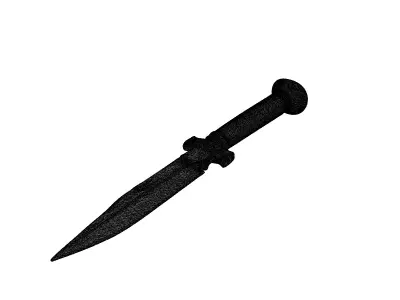 Ornate Black Gold Fantasy Dagger 3D model