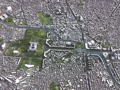 Bucharest - 3D City Low-poly 3D model