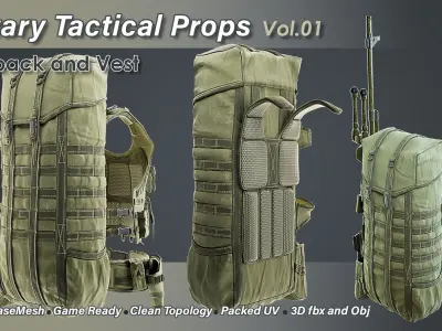 Military Tactical Props Vol 01 Low-poly 3D model