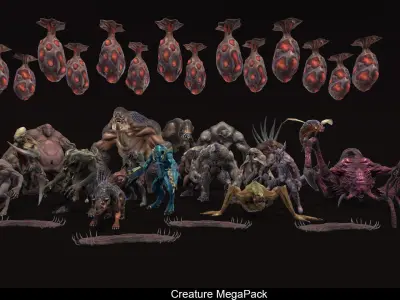 Creatures MegaPack Low-poly 3D model