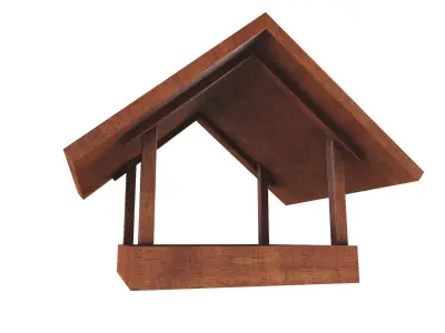 Wood Bird Feeder  3d model Low-poly 3D model