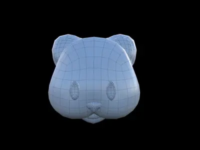 Tiger emoji icon Low-poly 3D model