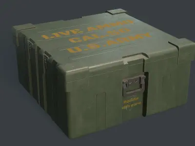 Military box low poly Low-poly 3D model