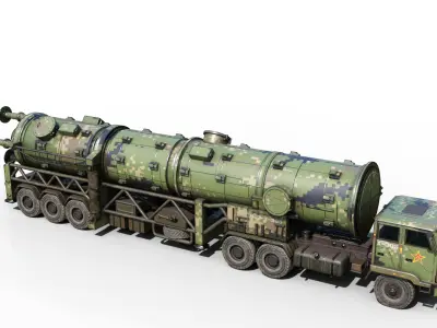 4 coatings of China DF-21 CSS5 DF21 ballistic missile launcher 3D model