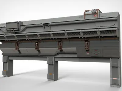 sci-fi Architecture kitbash 14 3D model