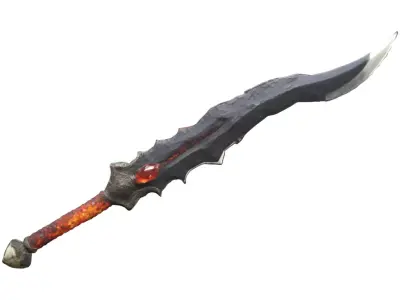 jagged scimitar blade Low-poly 3D model
