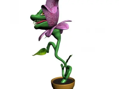 Carnivorous Plant Character RIGGED Low-poly 3D model