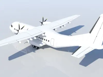 CASA C-295 AIRBUS C295 Static low poly turboprop military Low-poly 3D model