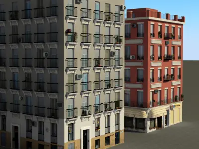 Building Collection 9-12 Low-poly 3D model