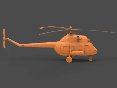 Mi - 2 orange helicopter 3D print model