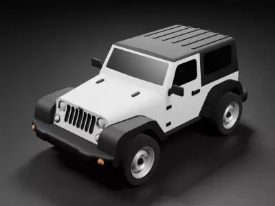 Jeep Wrangler Rubicon 2010 Low-poly 3D model