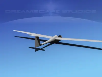 Venture Sailplane Low-poly 3D model