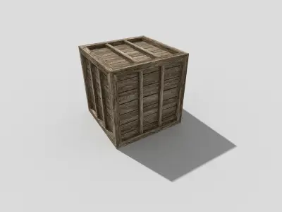 low poly wooden crate Low-poly 3D model purchase