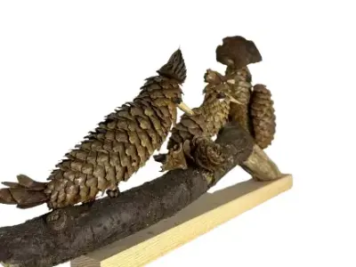 Decorative Pine Cone Art Sculpture  PBR Textured 3D Printable Low-poly 3D model