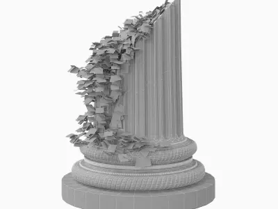 Ruined column 3D model