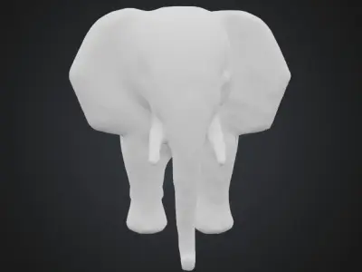  Elephant - Low-poly with 2K Textures Free low-poly 3D model