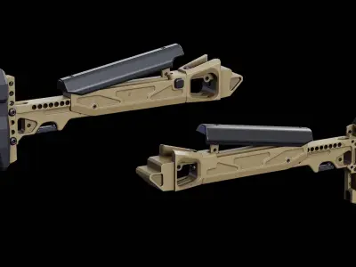 CRC 5002 Telescopic Buttstock KPYK Low-poly 3D model