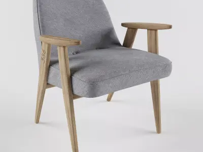 Armchair lounge chair with wooden legs Free 3D model buy