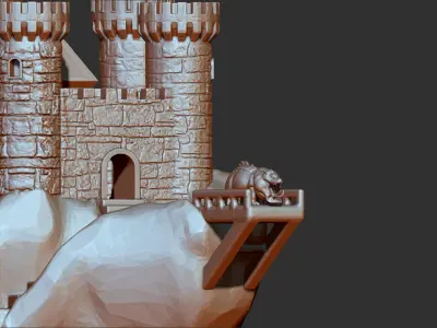 Handcastle 3d print statue of castle 3D model