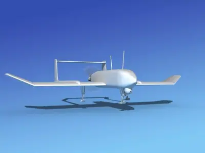 Mohajer 4 Drone Bare Metal 3D model