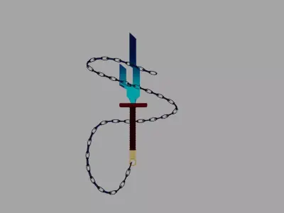  Split Soul Katana sword Low-poly 3D model