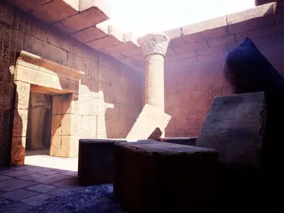 Modular Egyptian Temple Low-poly 3D model