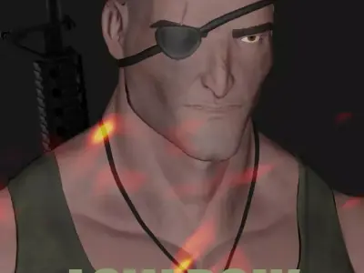 Mercenary soldier Low-poly 3D model