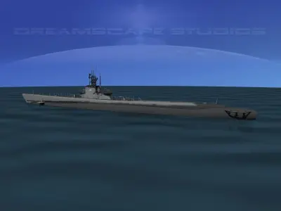 Balao Class Submarine USS Balao SS285 3D model