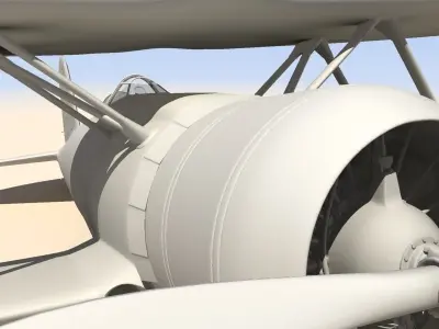 Fiat CR42 Falco Fighter Bi-Plane 3D model